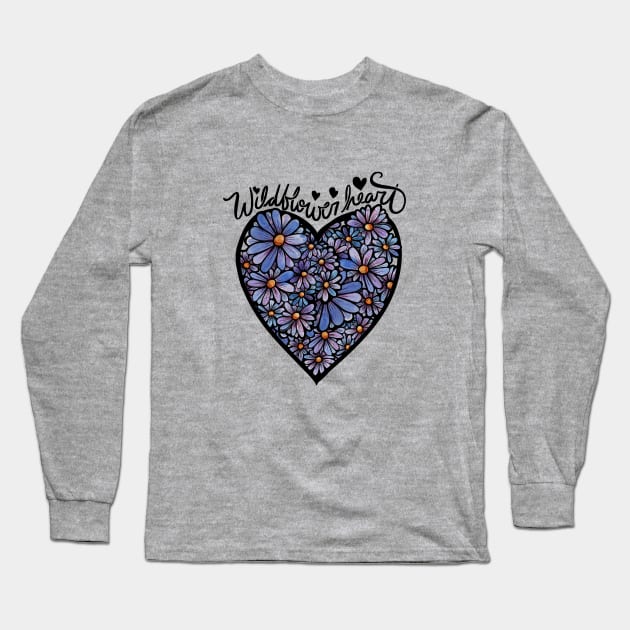 Wildflower Heart Long Sleeve T-Shirt by bubbsnugg